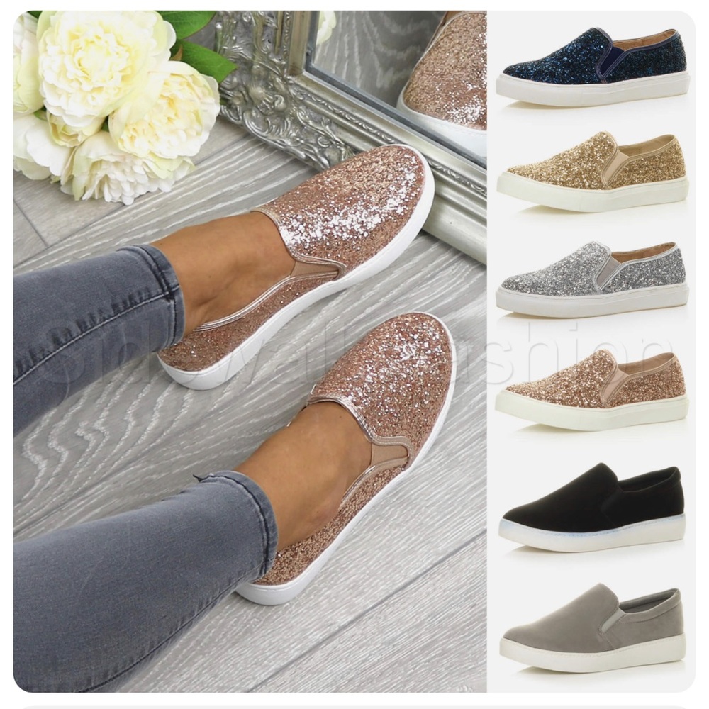 GAP Gold Sparkle Slip On Sneakers